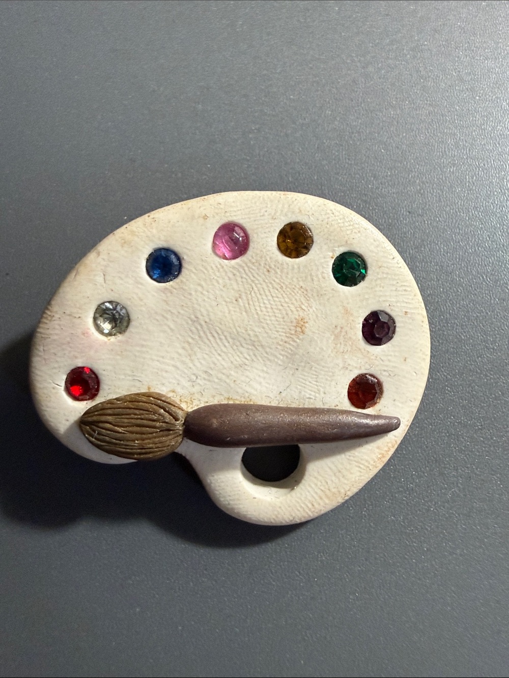 Artisan artist's palette brooch